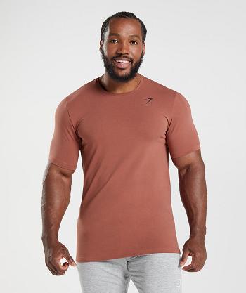 Gymshark Essential Muške T Shirts Roze Smeđe | HR 2493SGL